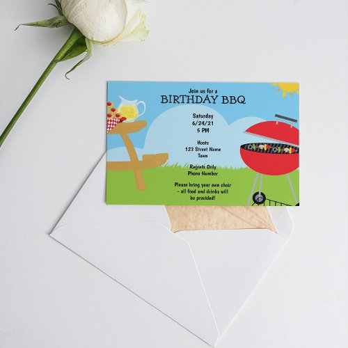 BBQ Birthday Invitation