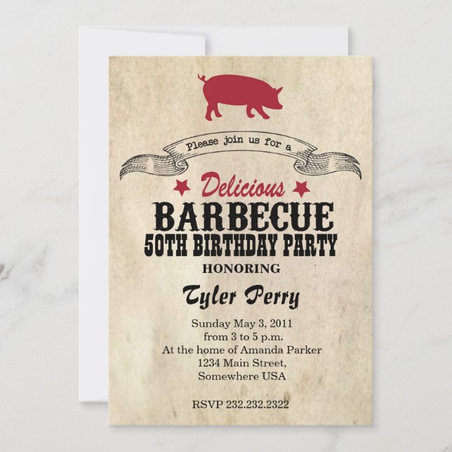 BBQ Birthday Invitation (Front)