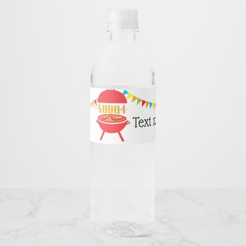 bbq birthday party barbecue bbq grill water bottle label