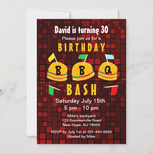 BBQ Birthday Party Invitation