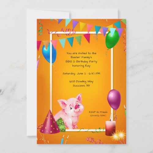 BBQ Birthday Party Invitation