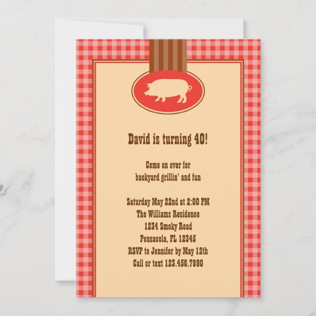 BBQ Birthday Party Invitation (Front)