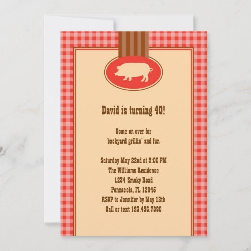 BBQ Birthday Party Invitation