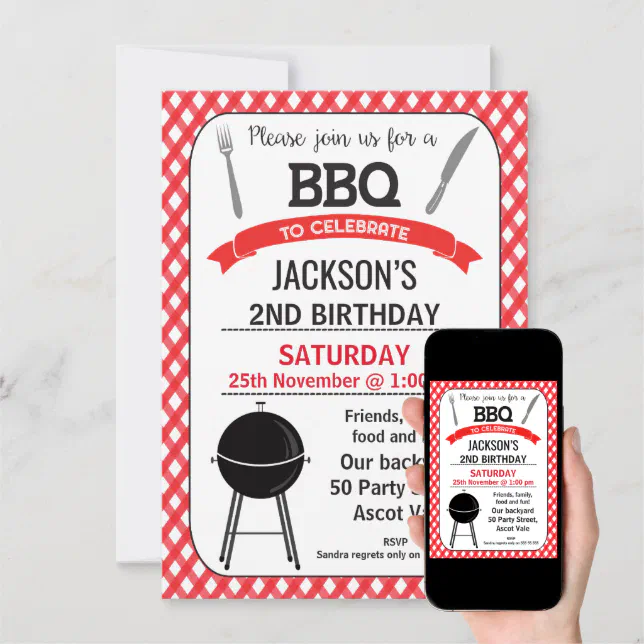 BBQ Birthday Party Invitation | Zazzle