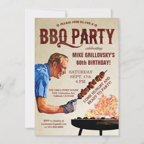 BBQ Birthday Party Invitations