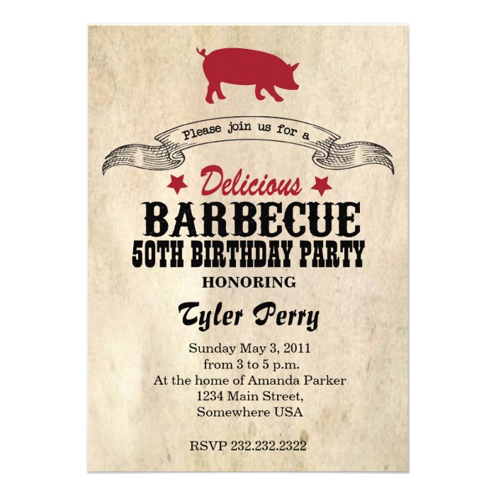 BBQ Birthday Personalized Invitations