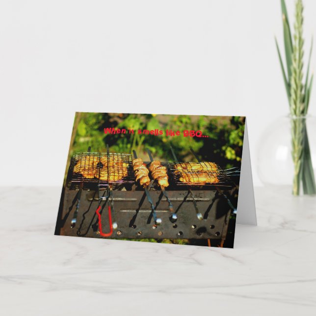 BBQ Birthday Picnic Greeting card Customizable (Front)