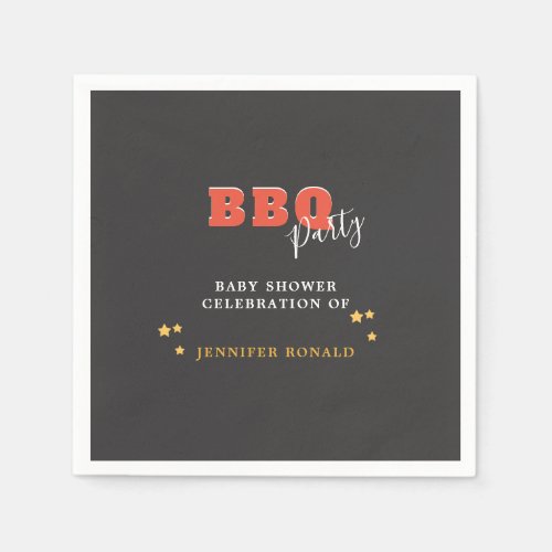 BBQ Black and Red Baby shower Party Napkins