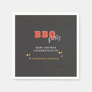 BBQ Black and Red Baby shower Party Napkins