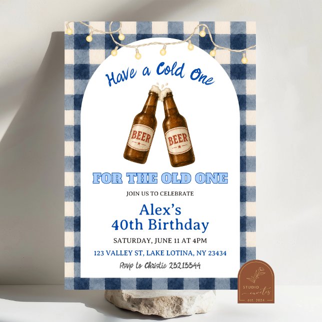 BBQ Blue Gingham Grill and Chill Birthday Invitation (Creator Uploaded)