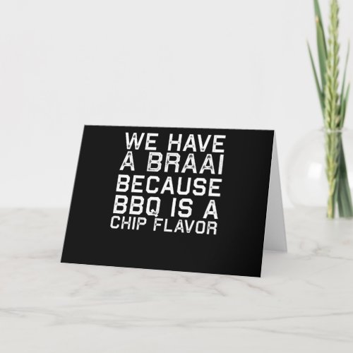 BBQ  Braai Funny South Africa Family BBQ Gift Holiday Card