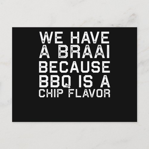 BBQ  Braai Funny South Africa Family BBQ Gift Holiday Postcard