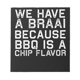 BBQ Braai Funny South Africa Family BBQ Gift Notepad