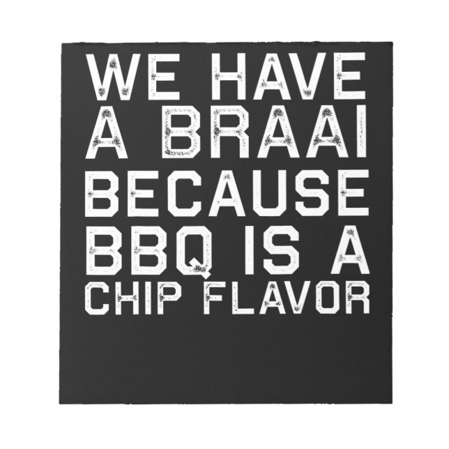 BBQ | Braai Funny South Africa Family BBQ Gift Notepad (Front)