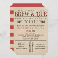 BBQ | Brew & 'Que Summer Party Invitation