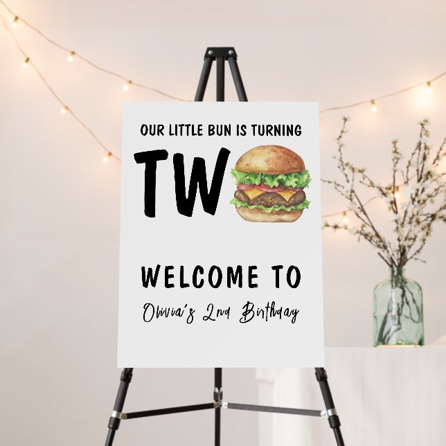 BBQ Burger 2nd Birthday Party Foam Board (In Situ (Stand))