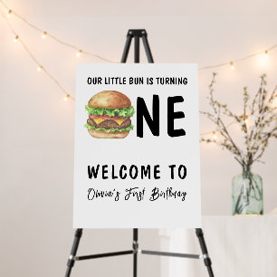 BBQ Burger First Birthday Party Foam Board