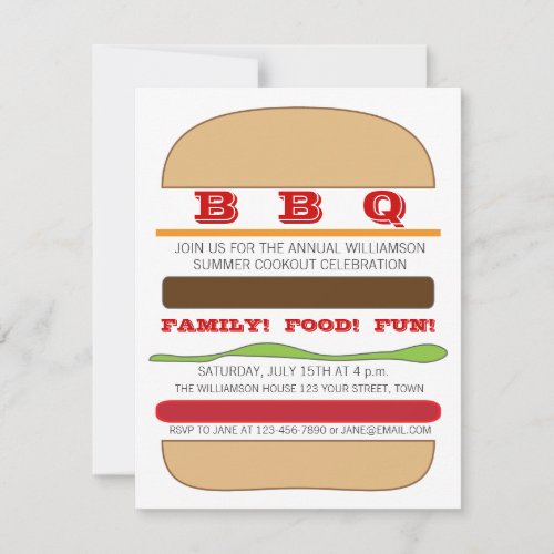BBQ Burger Invitation