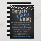 BBQ Burgers Baby Coed Boy Baby Shower Invitation (Front/Back)