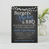 BBQ Burgers Baby Coed Boy Baby Shower Invitation (Standing Front)