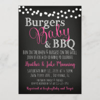 BBQ Burgers Baby Coed GirlG Baby Shower Invitation