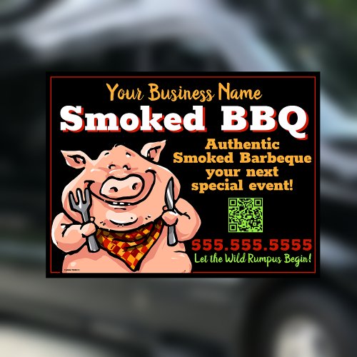 BBQ Business Barbeque Pig Roast Grill Food Truck Car Magnet