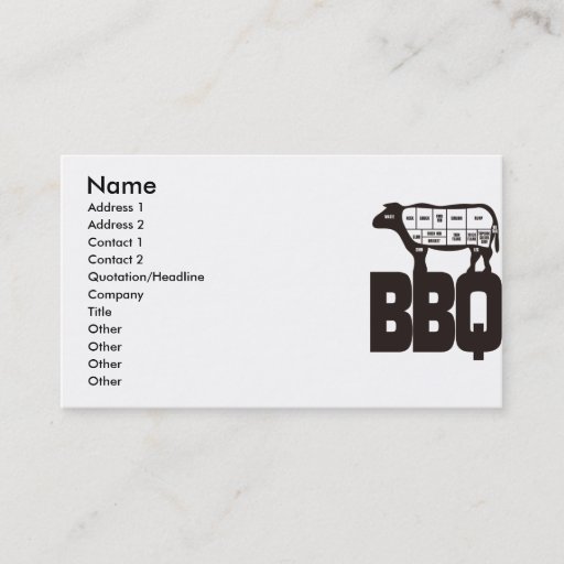 Customizable BBQ BUSINESS CARDS