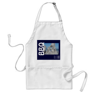 BBQ by Dad apron Blue Sky Ocean Wave Driftwood