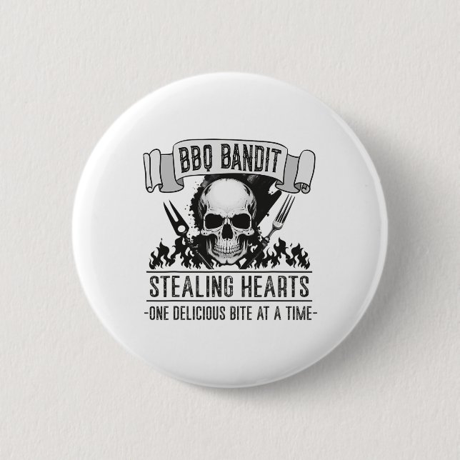 Bbq Byndit Stealing Hearts Funny Grilling Bbq Love Button (Front)
