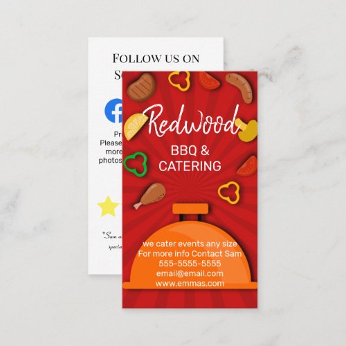 BBQ catering hog roast wedding events fundraisers Business Card
