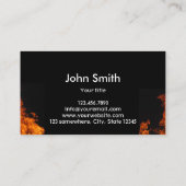 BBQ Catering Hot Burning Fire Business Card (Back)