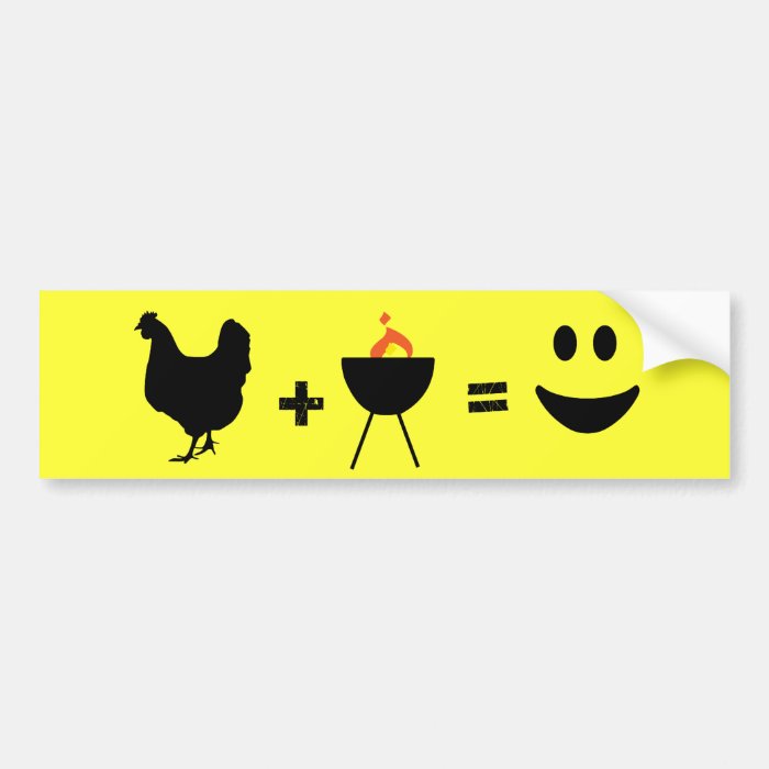 BBQ Chicken Happy Bumper Sticker