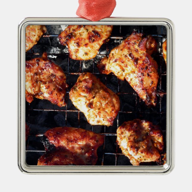 BBQ Chicken Metal Ornament (Front)
