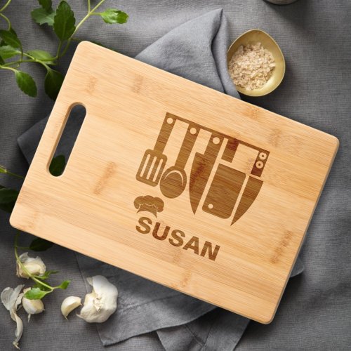 BBQ Cook Monogram Chef Grilling  Cutting Board