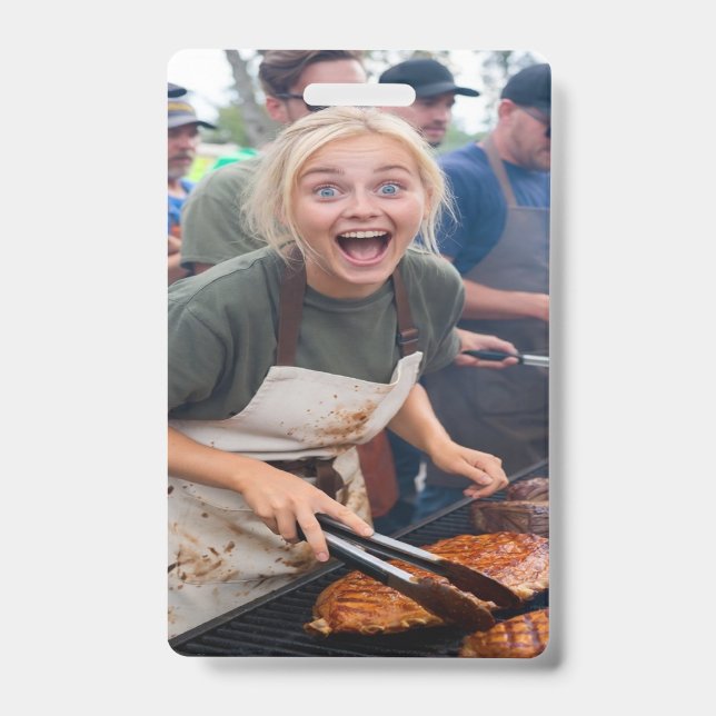 BBQ Cook Off Photo Customize Badge (Front)
