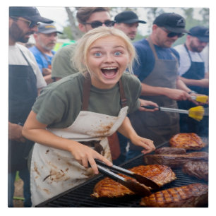 BBQ Cook Off Photo Customize Ceramic Tile