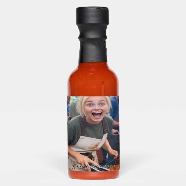 BBQ Cook Off Photo Customize Hot Sauces (Front)