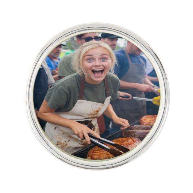 BBQ Cook Off Photo Customize Lapel Pin (Front)