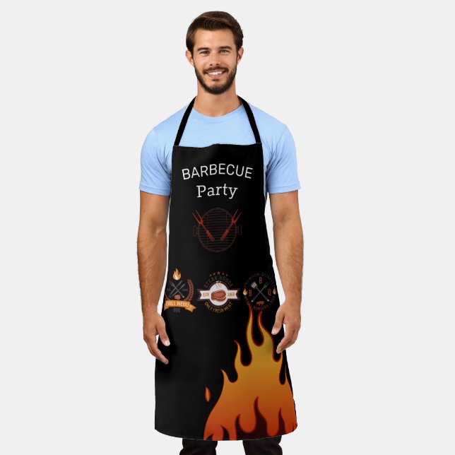 BBQ Cooking Apron Black griil master, grill (Worn)