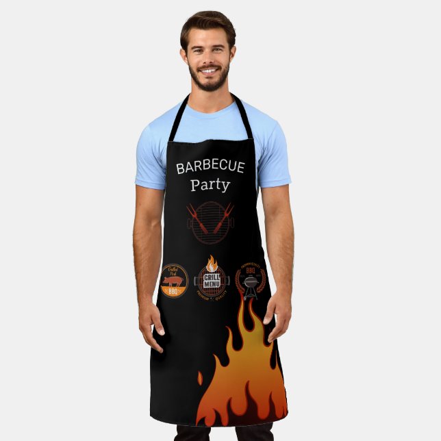 BBQ Cooking Apron Black griil master, grill (Worn)