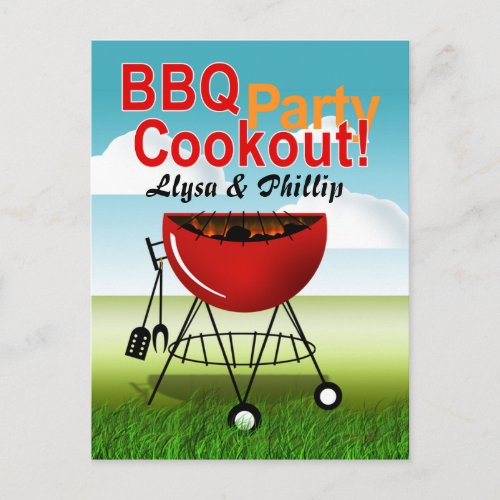 BBQ Cookout _ Engagement Party Postcard