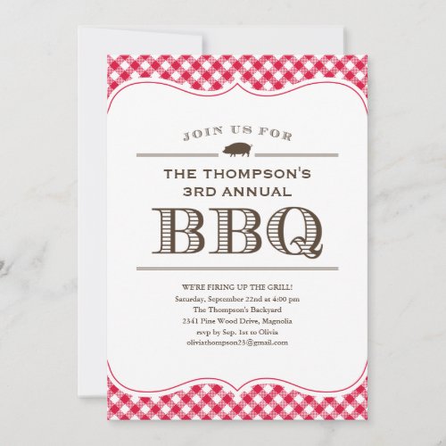 BBQ Cookout Invitations
