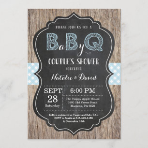 BBQ Couples Shower Invitation Baby Q Backyard Boy