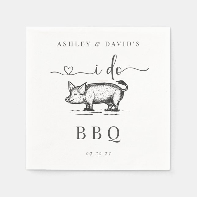 BBQ | Couples Shower | Rustic Rehearsal | Roast Napkins (Front)