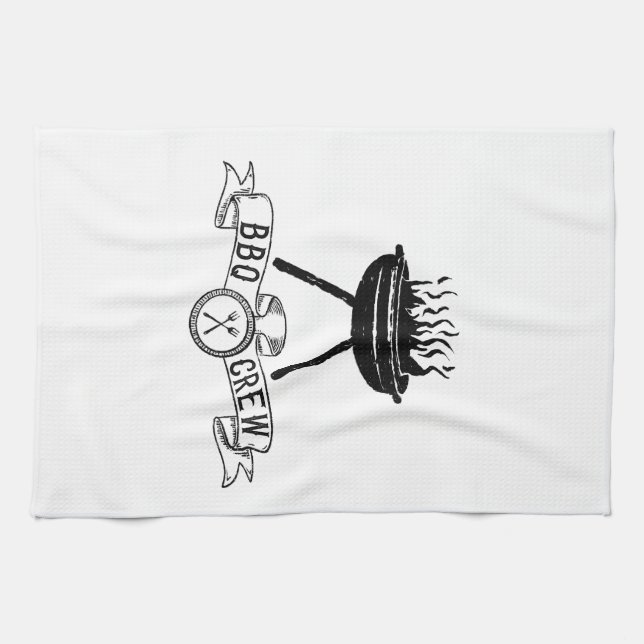 BBQ Crew rustic vintage Kitchen Towel (Horizontal)