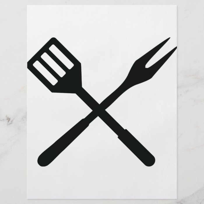 BBQ cutlery icon Full Color Flyer