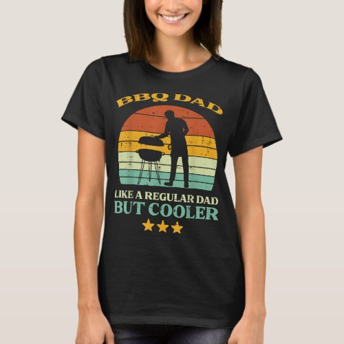 Bbq Dad Cooler Retro Barbecue Grill Fathers Day Da T_Shirt