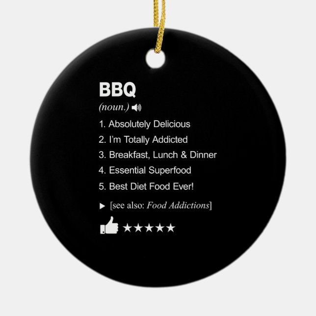BBQ Definition Meaning Funny Ceramic Ornament (Front)