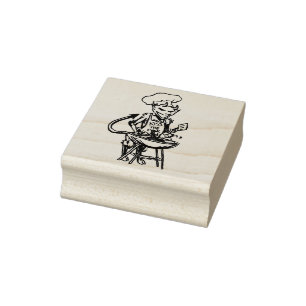 BBQ Devil Kiss the Cook Rubber Stamp