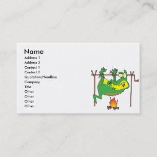 BBQ dinner funny alligator gator cartoon Business Card
